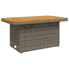 vidaXL 4 Piece Patio Dining Set with Cushions Gray Poly Rattan-2