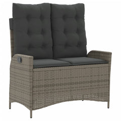 vidaXL 4 Piece Patio Dining Set with Cushions Gray Poly Rattan-3