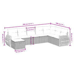 vidaXL 8 Piece Patio Sofa Set with Cushions Black Poly Rattan-1