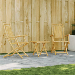 vidaXL 3 Piece Bistro Set Bamboo-0