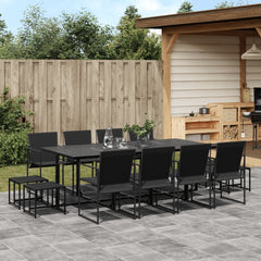 vidaXL Patio Dining Set Table and Chair Garden Outdoor Furniture Black Textilene-3