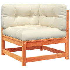vidaXL 6 Piece Patio Sofa Set with Cushions Wax Brown Solid Wood Pine-3