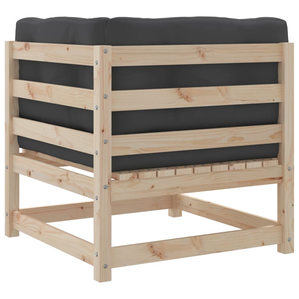 vidaXL 9 Piece Patio Sofa Set with Cushions Solid Wood Pine-3