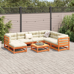 vidaXL 8 Piece Patio Sofa Set Wax Brown Solid Wood Pine-3