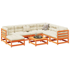 vidaXL 8 Piece Patio Sofa Set Wax Brown Solid Wood Pine-0