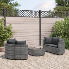vidaXL Patio Sofa Set with Cushions Lounge Setting Outdoor 5 Piece Poly Rattan-11