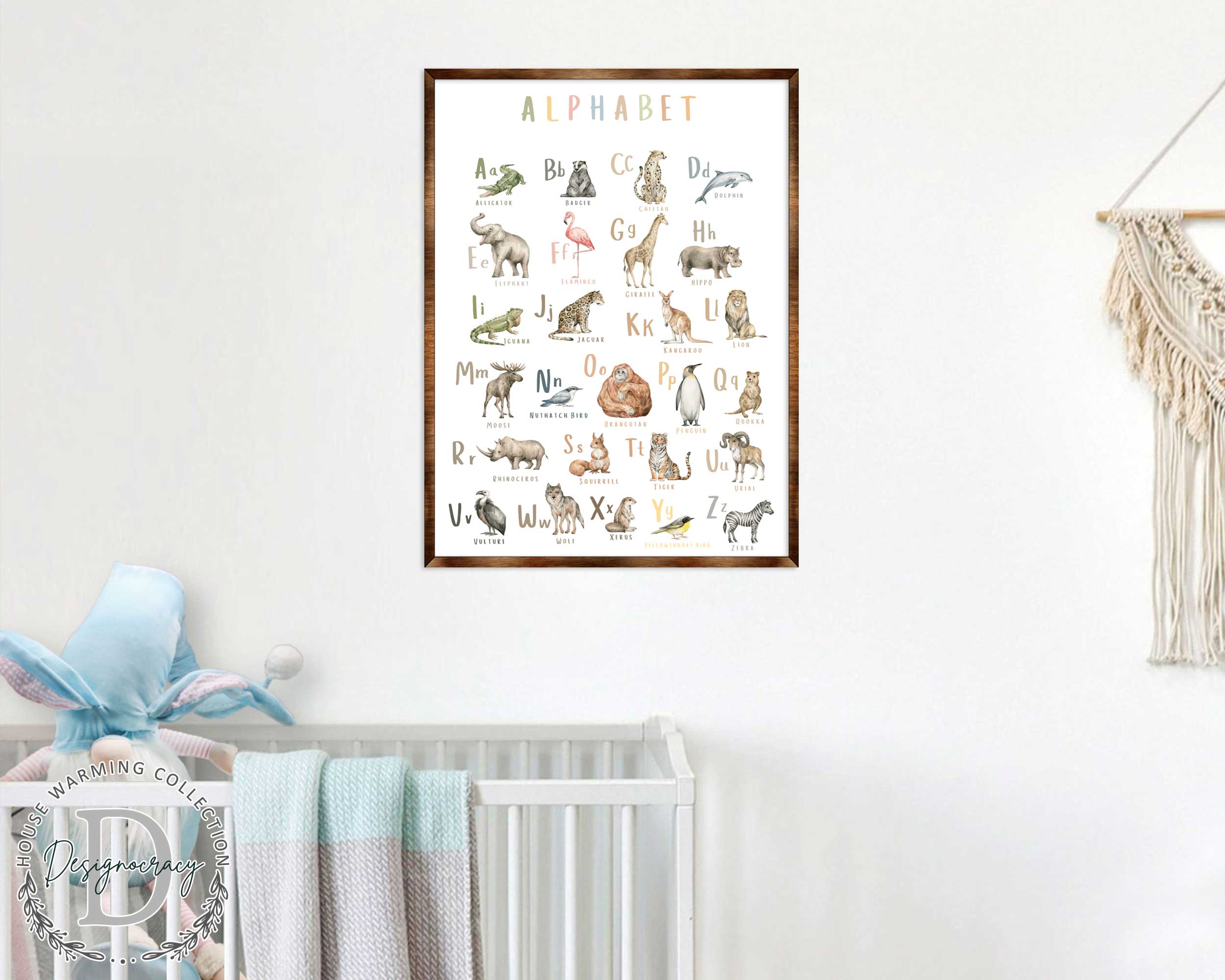 Animal Alphabet Art - Wooden Educational Art - Wall Decor - Homeschool Decor - Classroom Decor - Playroom Decor - Nursery Wall Art - Art For Kids - 310211-0