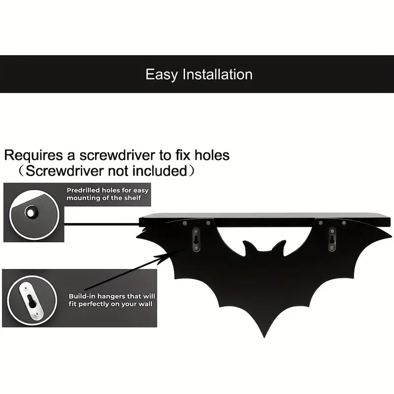 Spooktacular Bat Winged Floating Shelves for Halloween Decor-3