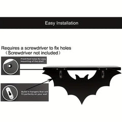 Spooktacular Bat Winged Floating Shelves for Halloween Decor-3