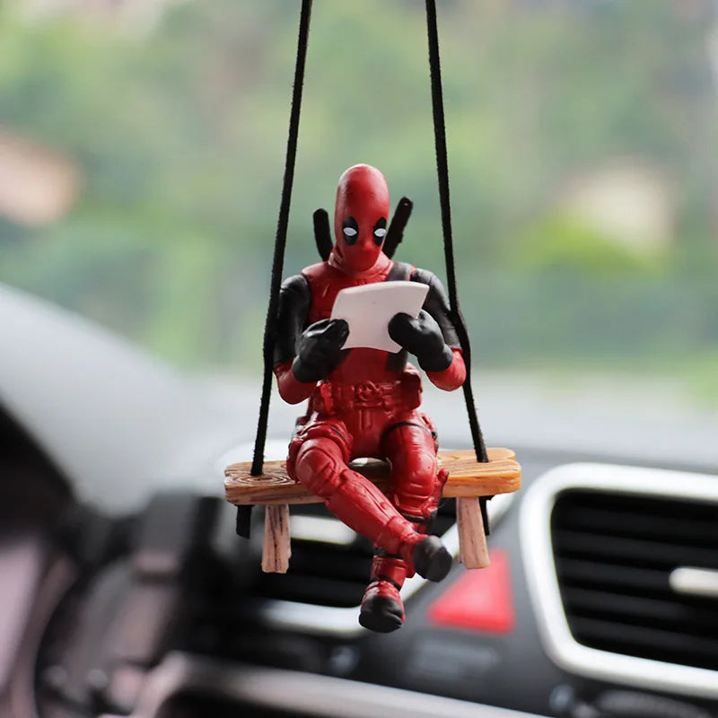 Cartoon Deadpool Car Mirror Pendant Decor-1