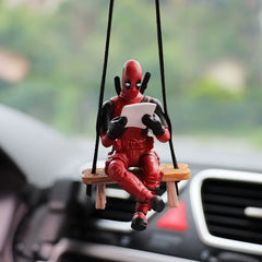 Cartoon Deadpool Car Mirror Pendant Decor-1