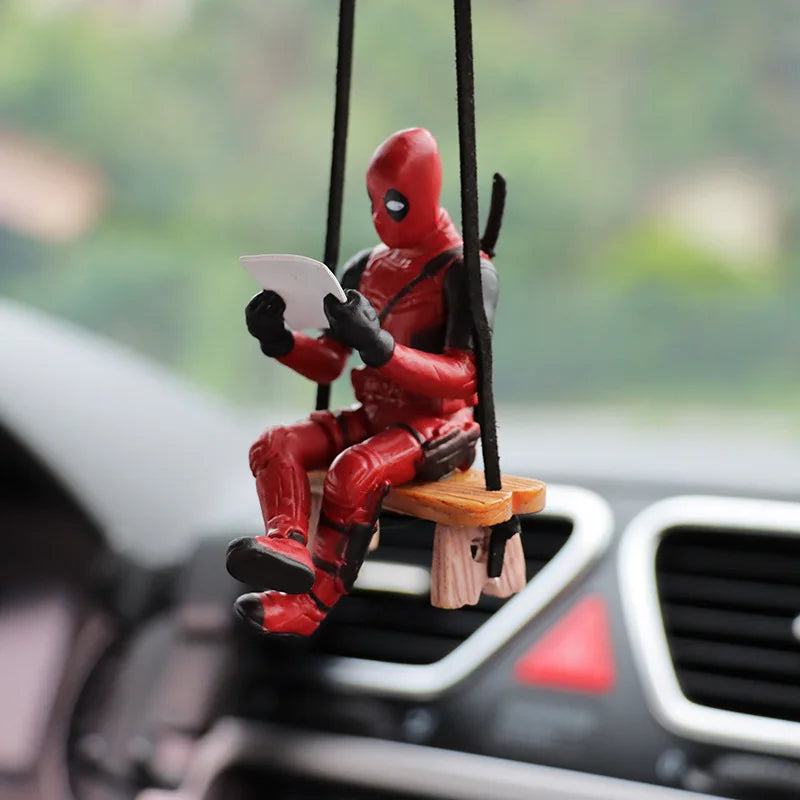 Cartoon Deadpool Car Mirror Pendant Decor-2