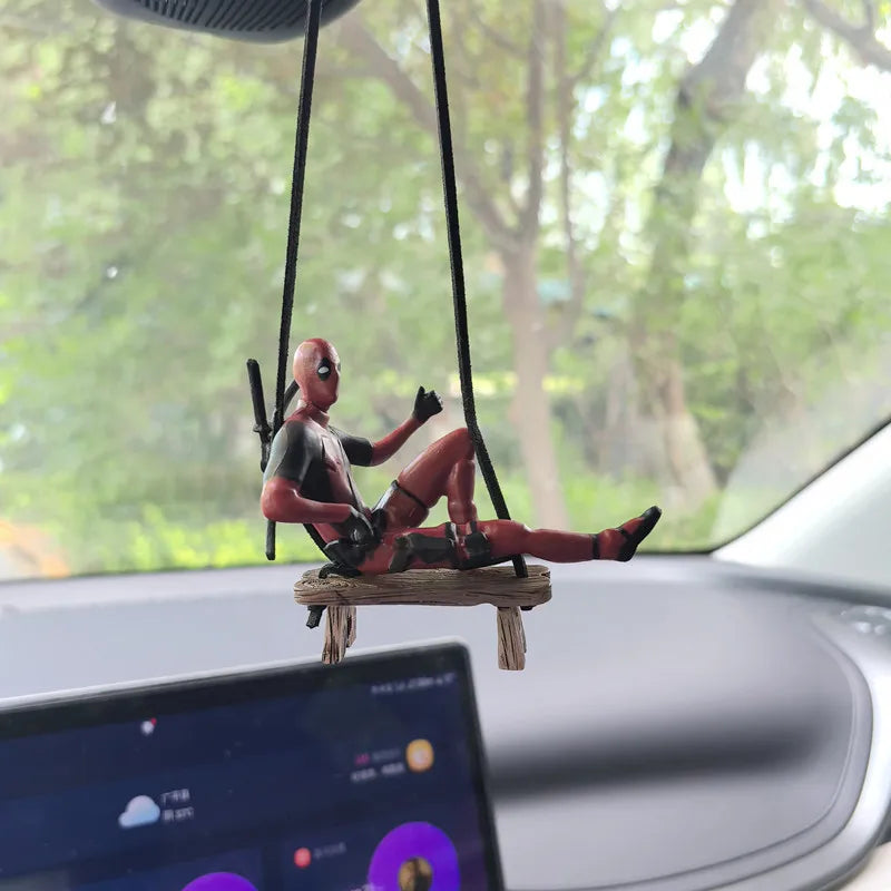 Cartoon Deadpool Car Mirror Pendant Decor-4