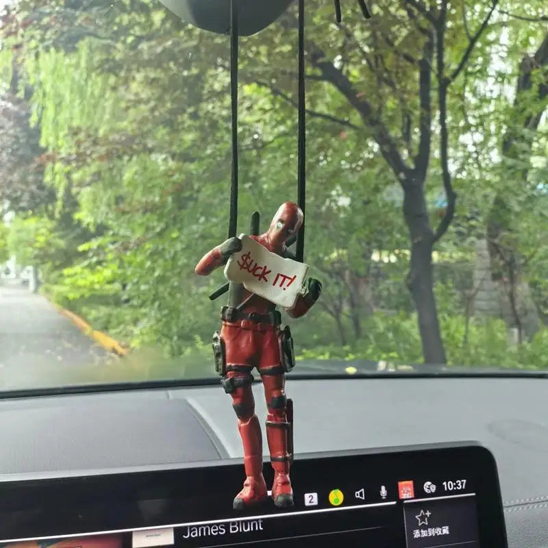 Cartoon Deadpool Car Mirror Pendant Decor-6