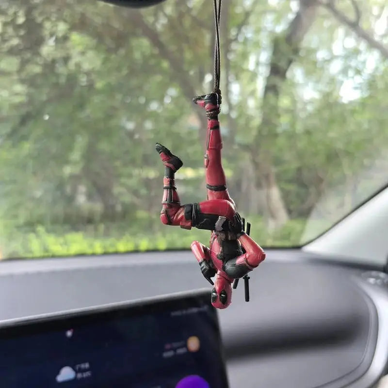Cartoon Deadpool Car Mirror Pendant Decor-7