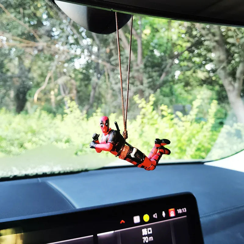 Cartoon Deadpool Car Mirror Pendant Decor-8
