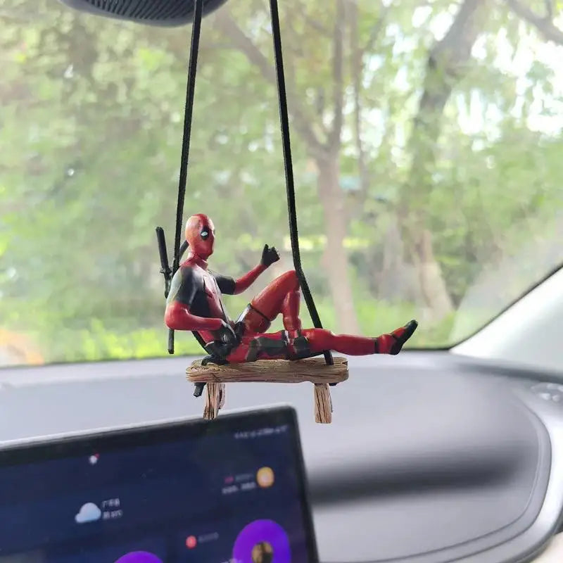 Cartoon Deadpool Car Mirror Pendant Decor-10