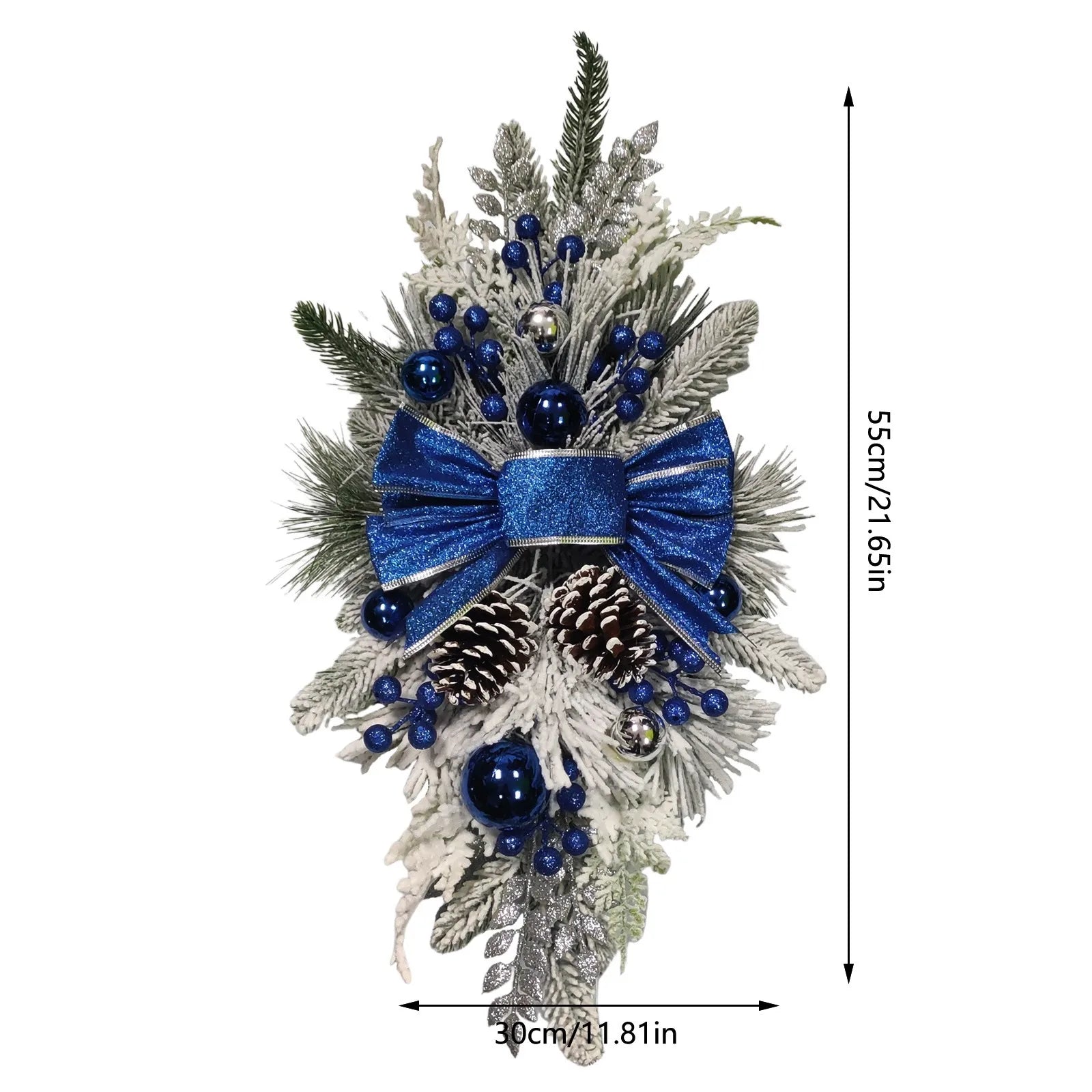 Christmas Wreath Rustic Double Pinecone Decor-4