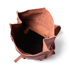 107 Leather Rolltop Backpack- Tan-3