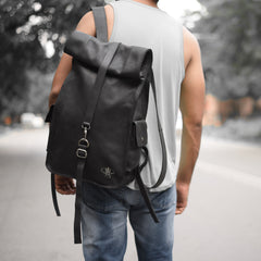 107 Leather Rolltop Backpack-1