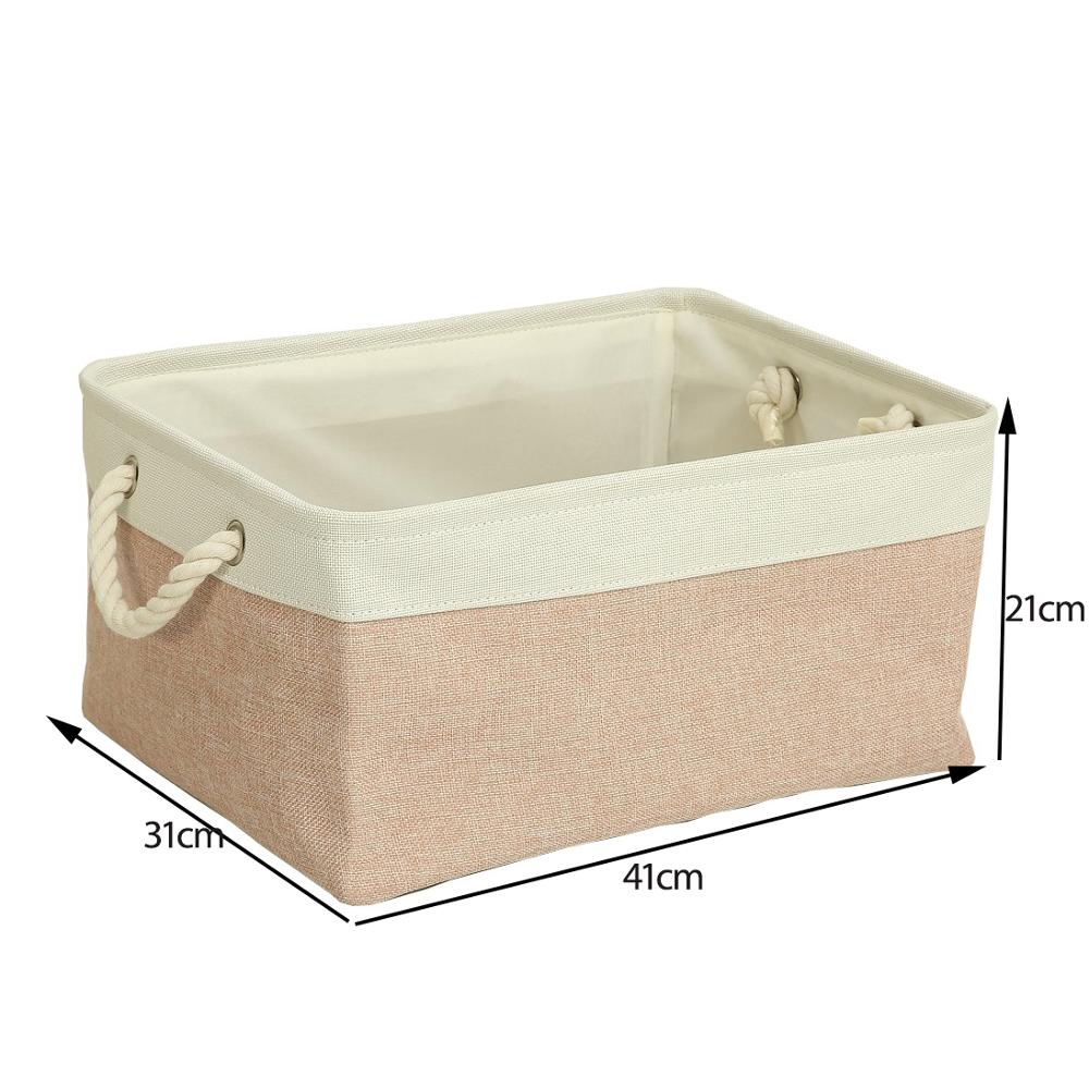 Cotton Linen Folding Storage Baskets Kids Toys Organizer Clothes and Sundries Storage Box Cabinet Storage Bag Laundry Basket-1