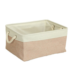 Cotton Linen Folding Storage Baskets Kids Toys Organizer Clothes and Sundries Storage Box Cabinet Storage Bag Laundry Basket-0