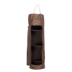 K0036BB | Sacco Da Boxe Contenitore in Vera Pelle, pieno fiore, volanata - Colore Testa Moro - Accessori Nickel lucido. Dimensioni: cm 35 x 35 x 120 - Confezione: Sacchetto Tnt-3