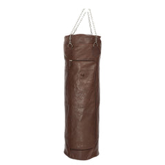 K0036BB | Sacco Da Boxe Contenitore in Vera Pelle, pieno fiore, volanata - Colore Testa Moro - Accessori Nickel lucido. Dimensioni: cm 35 x 35 x 120 - Confezione: Sacchetto Tnt-0