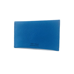 K0040OB | Bustina con pattina Made in Italy in Vera Pelle pieno fiore, grana dollaro - Colore Azzurro - Dimensioni: cm 13 x 8 x 0,5 - Confezione: Gift Box rigido fondo/coperchio-2