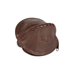 K10655BB | Mini Clutch/Keychain in Genuine Full-Grain Leather, Milled. Dark Brown Color. Polished Nickel Accessories. Dimensions: 12.5 x 7.5 x 7.5 cm. Packaging: Non-woven bag-1
