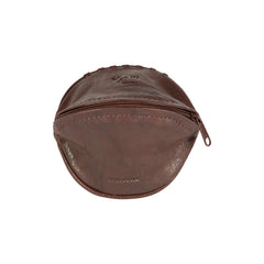 K10655BB | Mini Clutch/Keychain in Genuine Full-Grain Leather, Milled. Dark Brown Color. Polished Nickel Accessories. Dimensions: 12.5 x 7.5 x 7.5 cm. Packaging: Non-woven bag-2