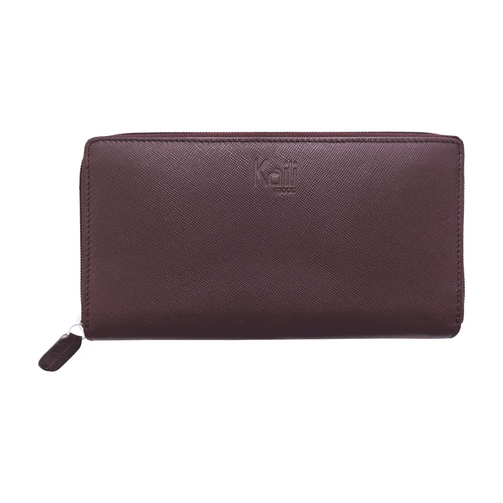 K10838XB | Women's Wallet in Genuine Saffiano Leather. Burgundy color. 6 credit card slots. Closed dimensions: 18.5 x 10 x 2.5 cm. Packaging: Rigid gift box with bottom/lid-0