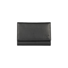 K11433AB | Women's wallet in genuine full-grain leather with a light grain. Black color. Closed dimensions: 14 x 10.5 x 2.5 cm. Packaging: Rigid gift box with bottom/lid-2