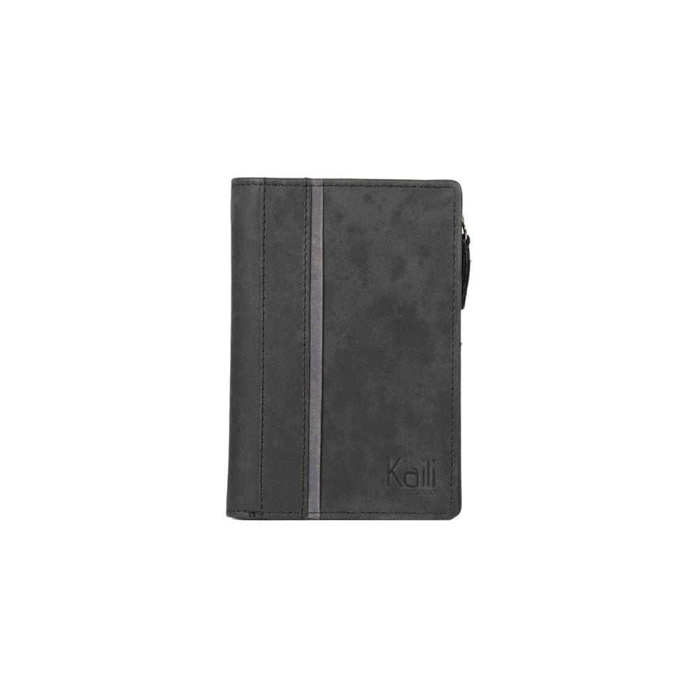 K12234AF | Women's Wallet in Genuine Full-Grain Naked Leather. Black. RFID Protection. Closed Dimensions: 9.5 x 14 x 3 cm. Packaging: Gift box with lid/bottom-2
