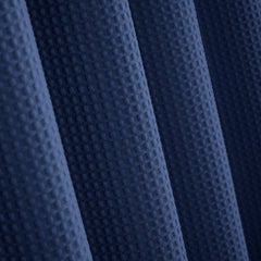 Navy Blue Organic Cotton Waffle Shower Curtain | Mold Resistant | Quick Dry-1