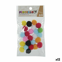Materials for Handicrafts Pincello Balls Multicolour Ø 2 cm 12 Units-0