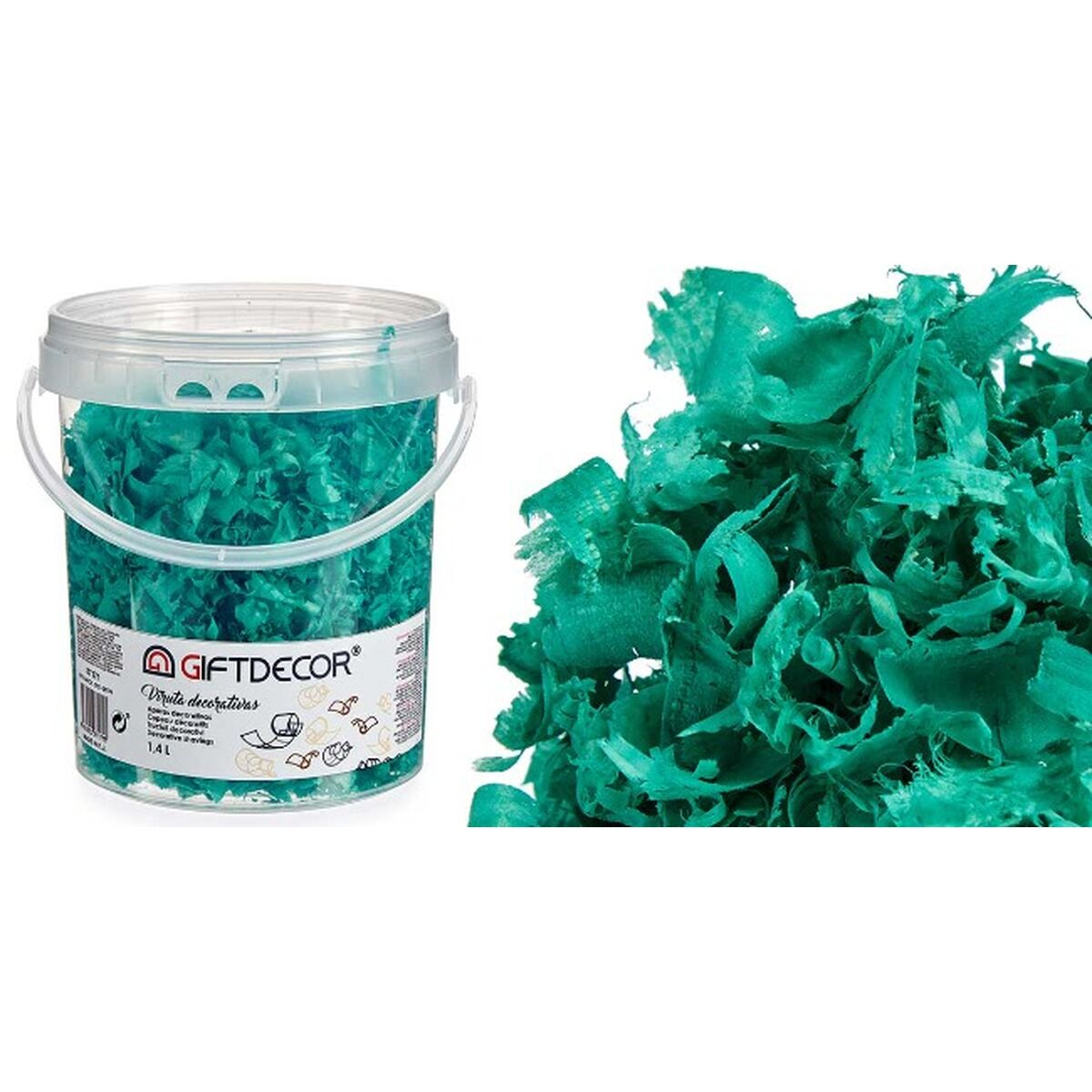 Decorative Shavings Gift Decor VIRUTA-TURQUESA Turquoise 1,4 L (6 Units)-1