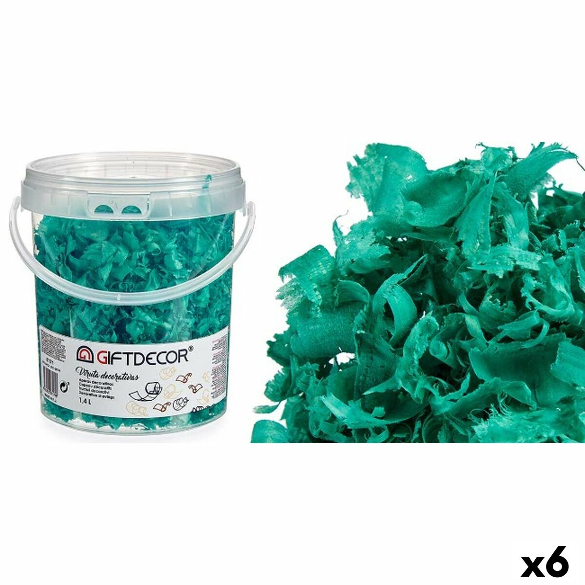 Decorative Shavings Gift Decor VIRUTA-TURQUESA Turquoise 1,4 L (6 Units)-0