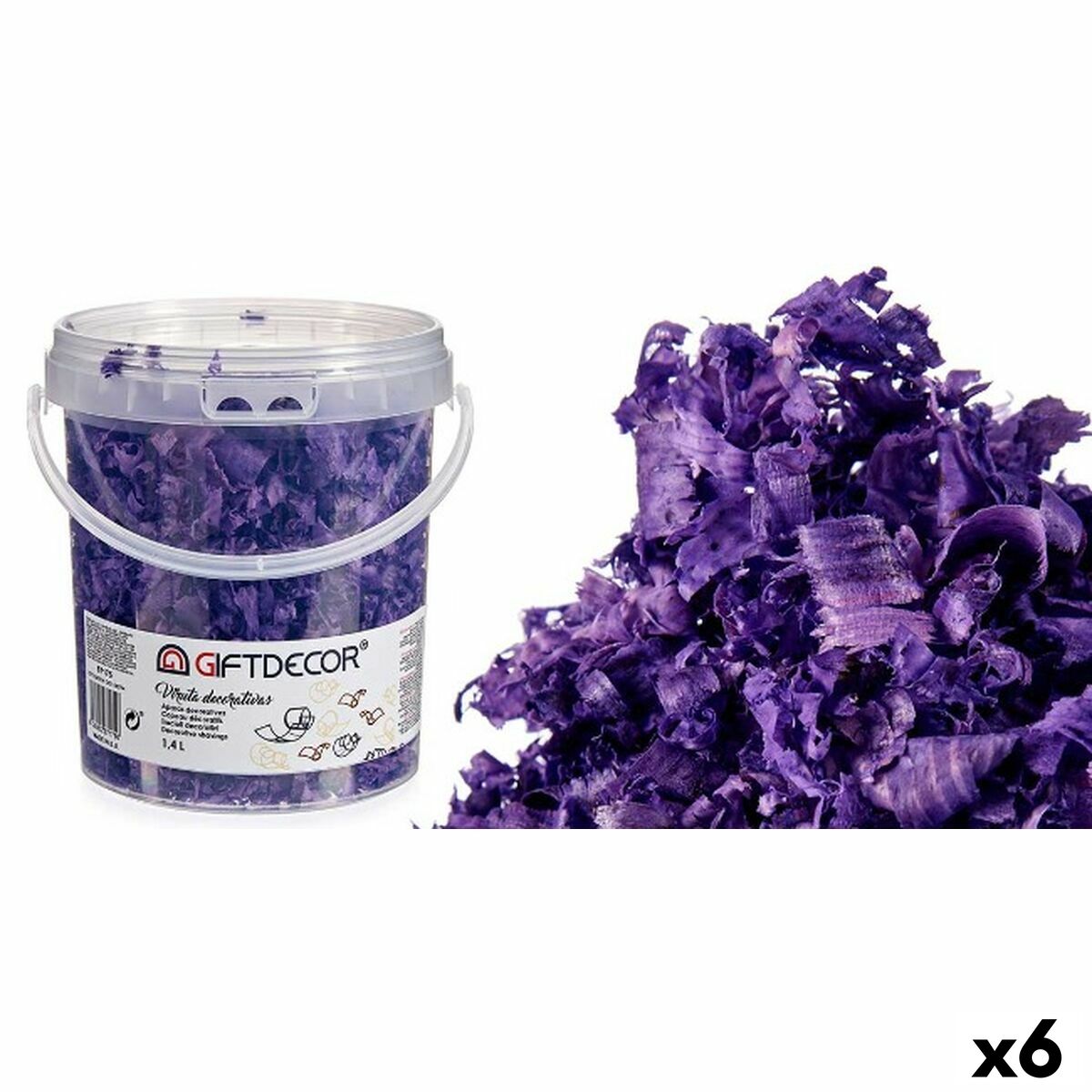 Decorative Shavings Gift Decor VIRUTA-LILA Lilac 1,4 L (6 Units)-0
