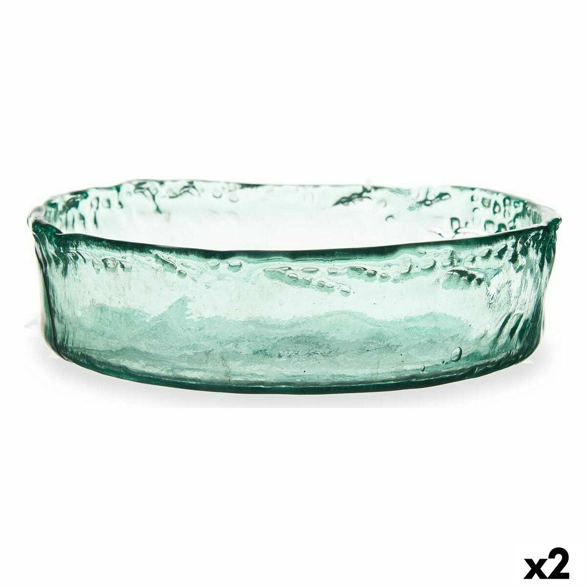 Centerpiece Gift Decor A03730 Transparent Crystal Recycled glass 30 x 8 x 30 cm (2 Units)-0