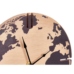 Table clock Gift Decor 21ARC306-1 Black Wood World Map (6 Units)-1