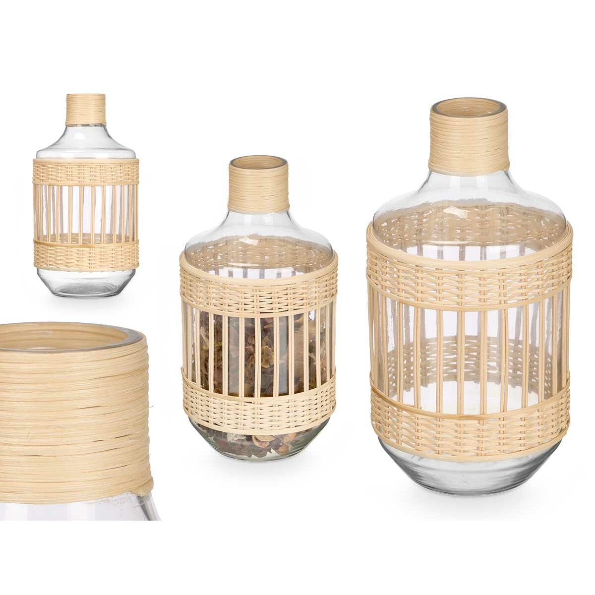 Decorative bottle Gift Decor SG-30553 Transparent Natural 18 x 34 x 18 cm (4 Units)-1