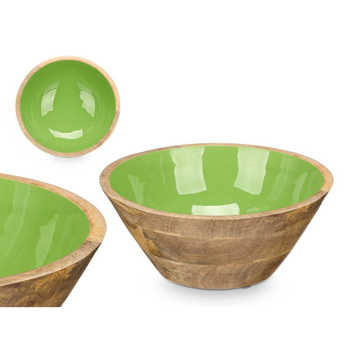 Bowl Gift Decor MALI-701 G Green 24,3 x 10,5 x 24,3 cm (6 Units)-3