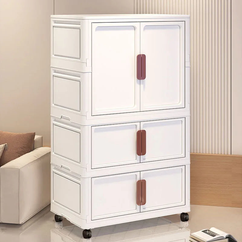60cm Foldable Plastic Storage Cabinet with 2 Small Compartments-3