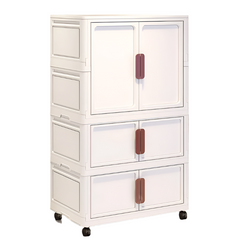 60cm Foldable Plastic Storage Cabinet with 2 Small Compartments-0