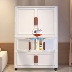 60cm Foldable Plastic Storage Cabinet with 2 Small Compartments-2