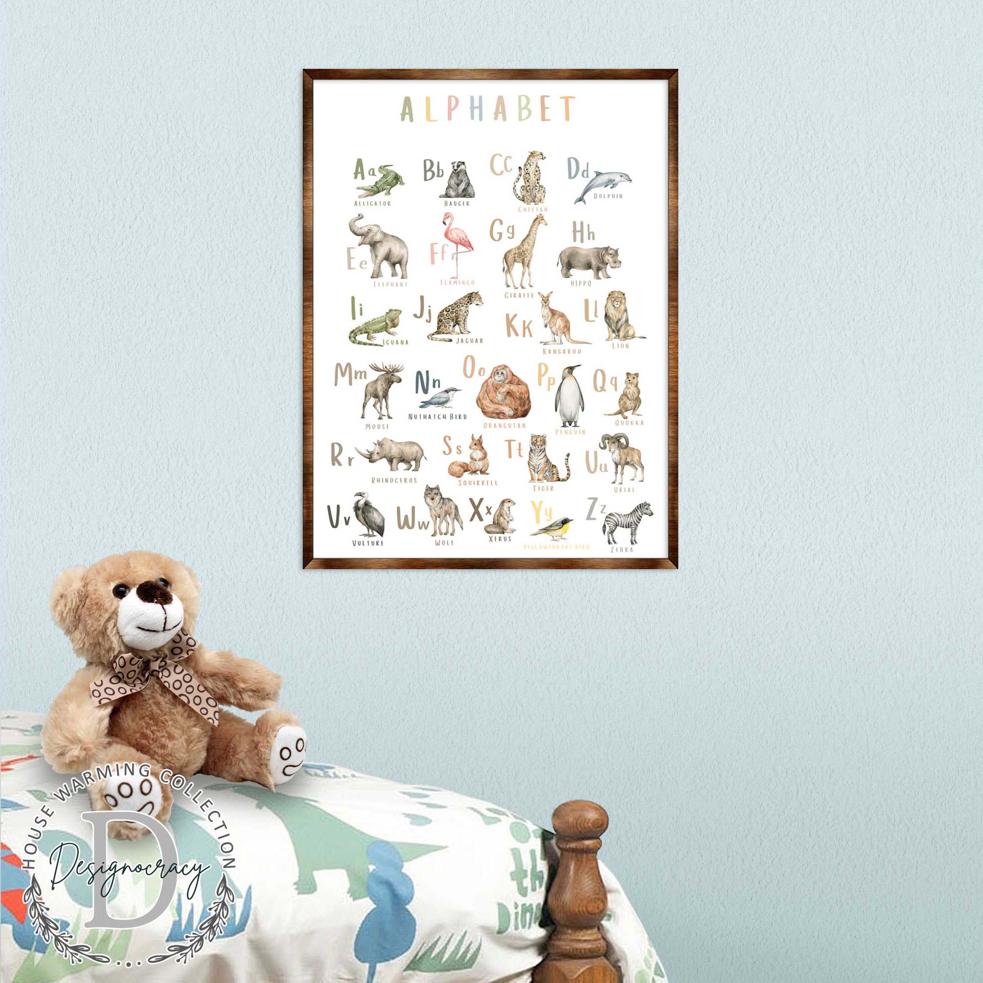 Animal Alphabet Art - Wooden Educational Art - Wall Decor - Homeschool Decor - Classroom Decor - Playroom Decor - Nursery Wall Art - Art For Kids - 310211-1