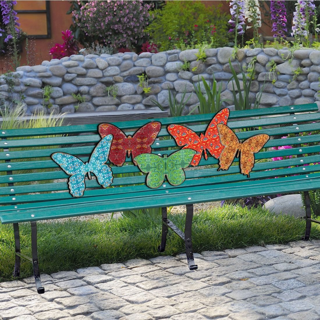 Butterfly Set of 8 Decor Rustic Bench and Wall Decor - G. DeBrekht - Nature Wildlife Decor  - G99719-2