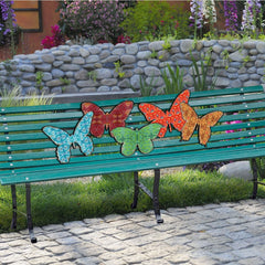 Butterfly Set of 8 Decor Rustic Bench and Wall Decor - G. DeBrekht - Nature Wildlife Decor  - G99719-2