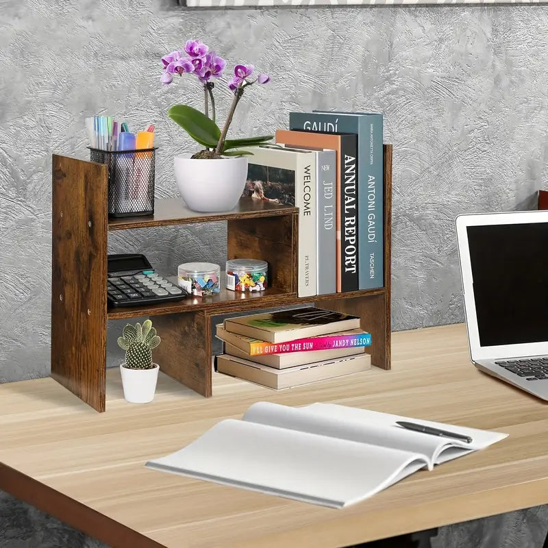 Simple Desktop Bookshelf: Office Storage Solution-1